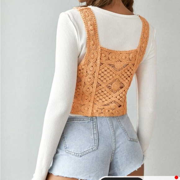 Shein | Crochet cropped tank cover up one size - Picture 3 of 8